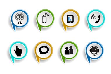 vektör çizim simgesini kabarcık beyaz arka plan yazıyorsunuz ağ iletişimi.