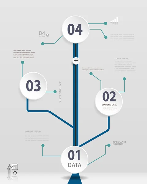 Infographics Timeline template. Step by step number options.can be used workflow layout, diagram, web design. — Stock Vector