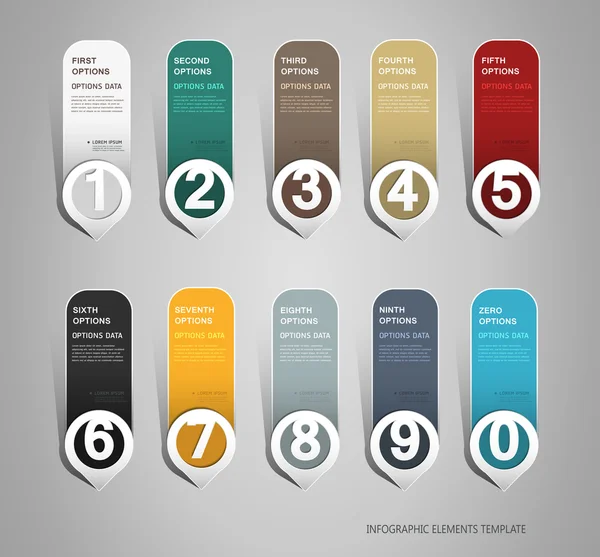 Genummerde banners, element voor infographics. — Stockvector