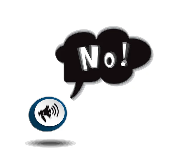 "NO "texte dans Bulle vocale avec mégaphone — Image vectorielle