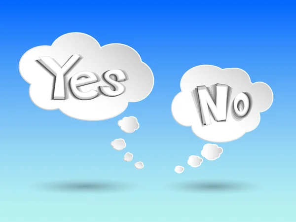 Palavras "NÃO" e "Sim" na bolha de discurso cômico. Conceito de escolha — Vetor de Stock