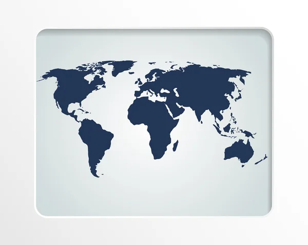Weltkarte in weißem Rahmen — Stockvektor