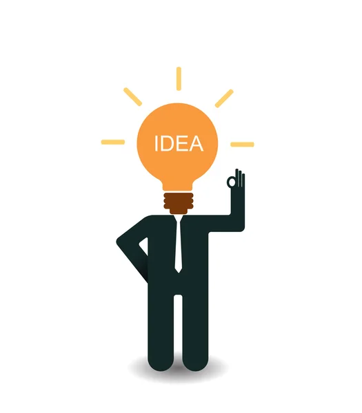 Businessman thinking big Idea Concept.illustration of idea bulb — Stock Vector