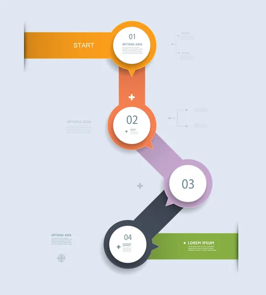 Modèle d'infographie étape par étape, peut être utilisé pour l'infographie, bannières numérotées, graphique pour la mise en page du site Web — Image vectorielle