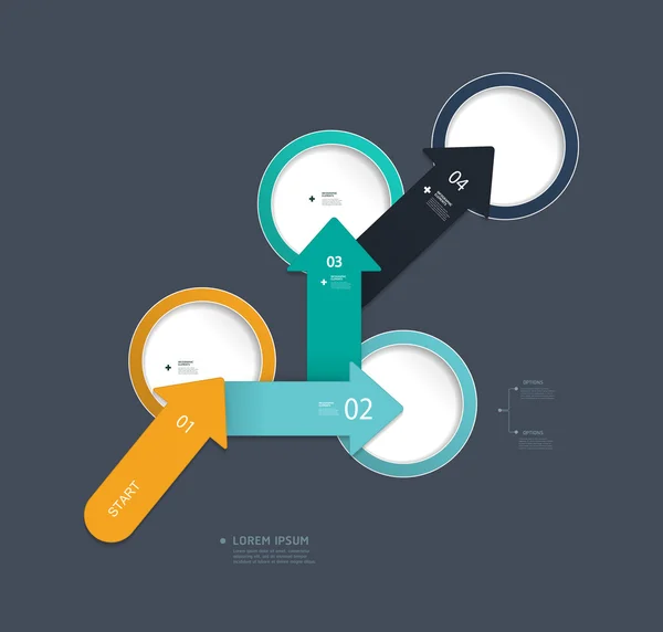 Modello passo passo infografico, può essere utilizzato per infografiche, banner numerici, grafica per il layout del sito Web — Vettoriale Stock