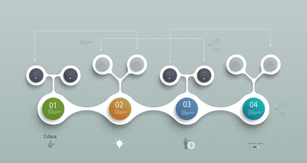 Modelo de design de vetor de infográficos simples pode ser usado para layout de fluxo de trabalho, diagrama, opções de número, web design —  Vetores de Stock