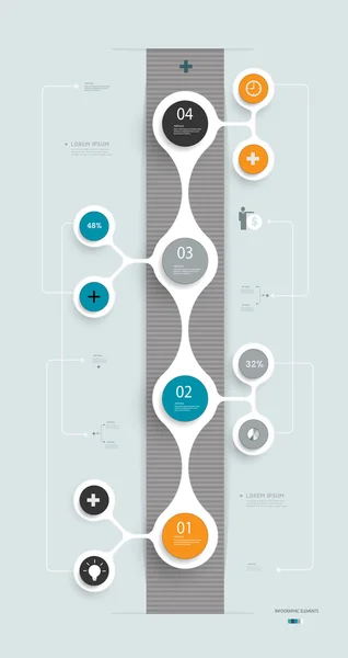 Cronología mínima Diseño infográfico — Vector de stock