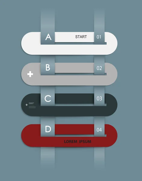 Infografik Schritt-für-Schritt-Vorlage, kann für Infografiken, Nummernbanner, Grafik für das Website-Layout verwendet werden — Stockvektor