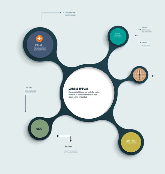 최소한의 infographics.molecule 디자인 서식 파일 — 스톡 벡터