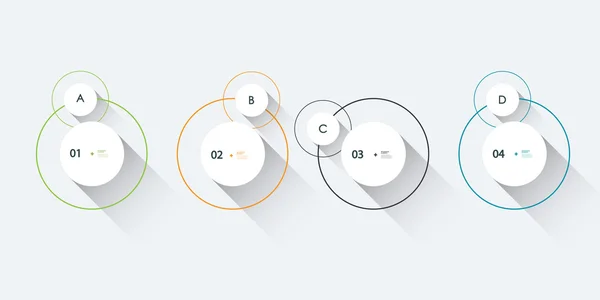 Minimale Infografik Schritt für Schritt. Langes Schattendesign — Stockvektor