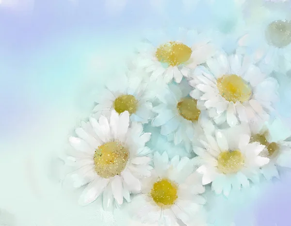Gerbera virág. Virág absztrakt olajfestmény — Stock Fotó