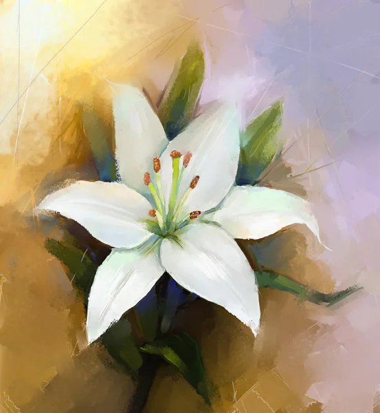 白いユリの花の花。花絵 — ストック写真