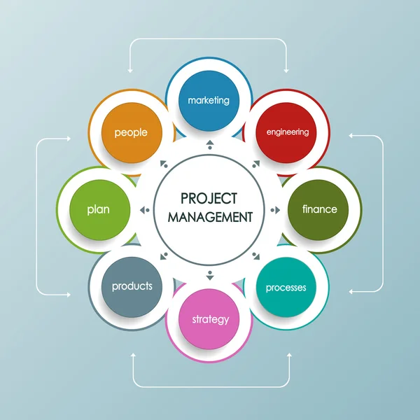 Obchodní plán řízení projektu s tvarem kruhu — Stockový vektor