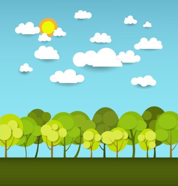 Kağıt bahar ağaç tasarım tasarım için boş alan ile