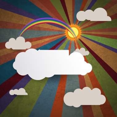 Gökyüzü arka plan beyaz bulutlar-Grunge dokulu soyut