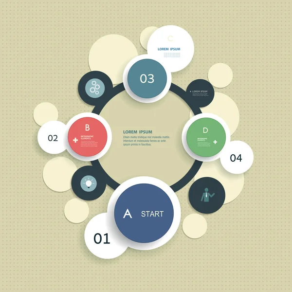 Elementi infografici minimali modello di design può essere utilizzato per numerati banners.cutout lines.graphic o layout del sito web. Parti di infografica . — Vettoriale Stock