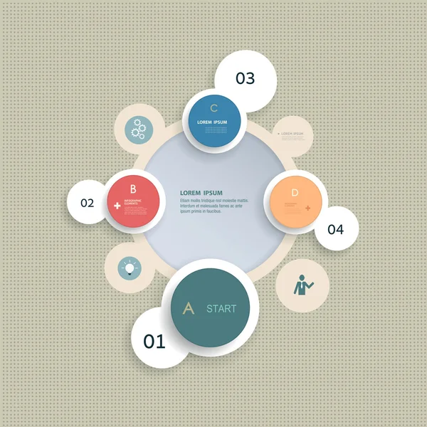 Design de modelo de infográfico mínimo — Vetor de Stock