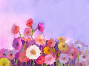 Gerbera çiçek. Soyut çiçek Yağlıboya Resim