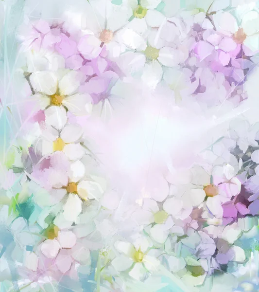 Картина маслом квіти в м'якому кольорі і стилі розмивання для фону — стокове фото