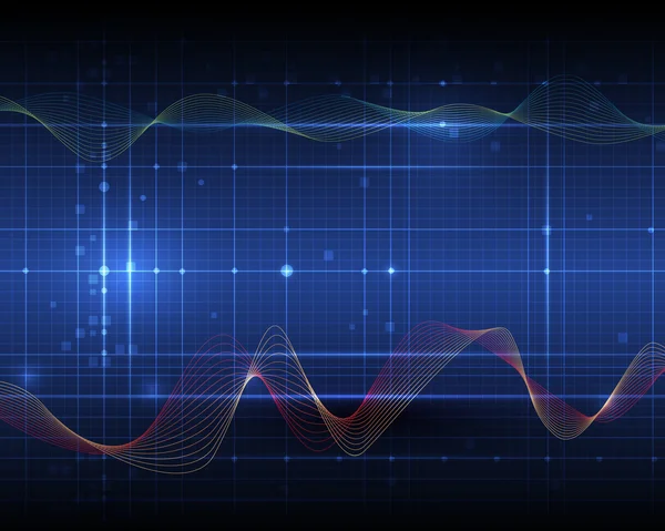 抽象的未来派波数字技术的概念 — 图库矢量图片