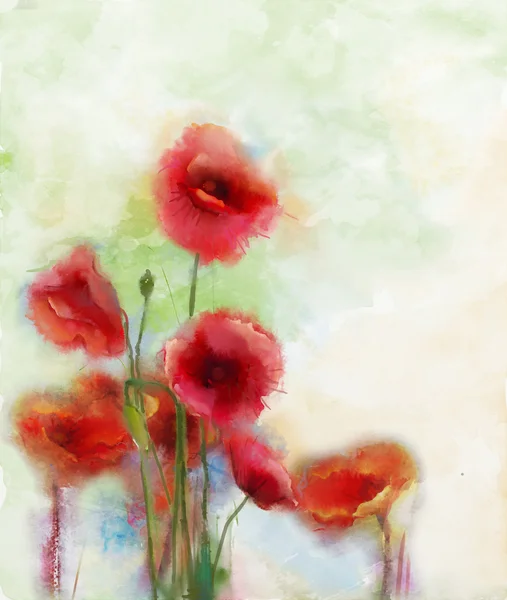 Watercolor flowers painting — Stock Photo, Image