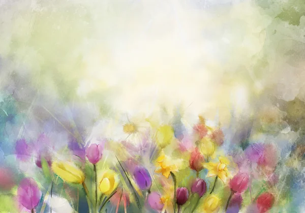 Aquarel bloemen schilderij — Stockfoto