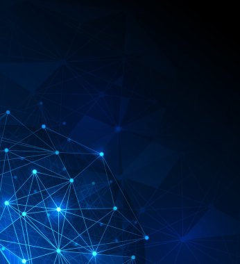 Soyut fütüristik - moleküller ve çokgen dijital teknoloji