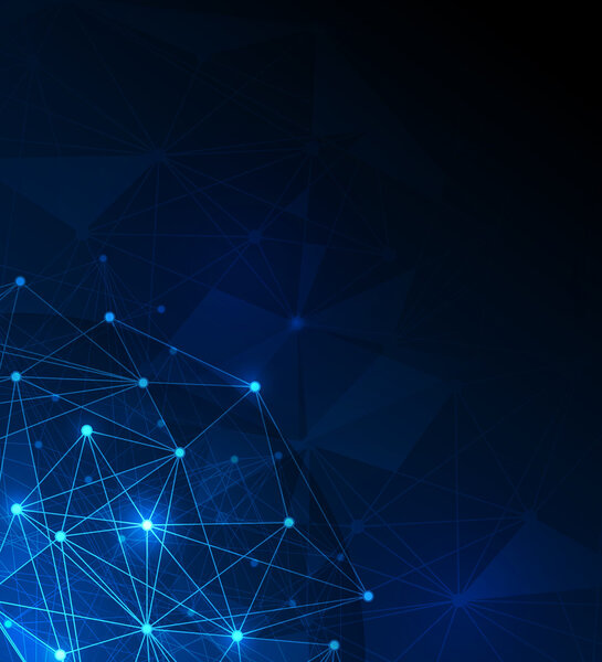 Абстрактные футуристические - Молекулы и полигональные цифровые технологии
