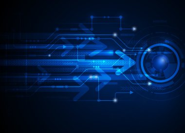 Vektör çizim hi-tech mavi soyut teknolojik altyapı