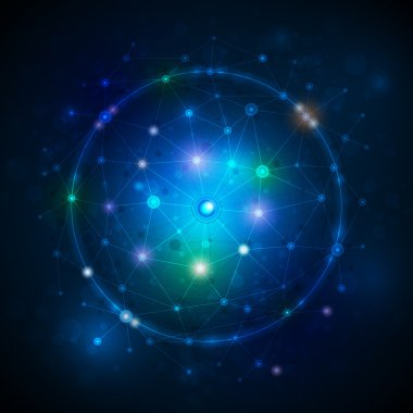 soyut fütüristik - moleküller teknoloji. illüstrasyon vektör tasarım dijital teknoloji kavramı