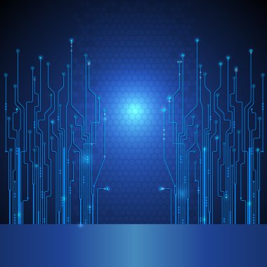 Vector illustration Abstract futuristic circuit board , high computer technology concept.  Blue color with blank space background for your design