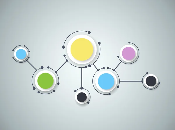 Illustrazione vettoriale di molecole astratte e comunicazione - concetto di tecnologia dei social media — Vettoriale Stock