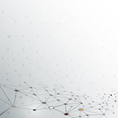 Soyut Dna molekül yapısı çokgen ile açık gri renk arka plan üzerinde. Vektör çizim iletişim teknoloji kavramı