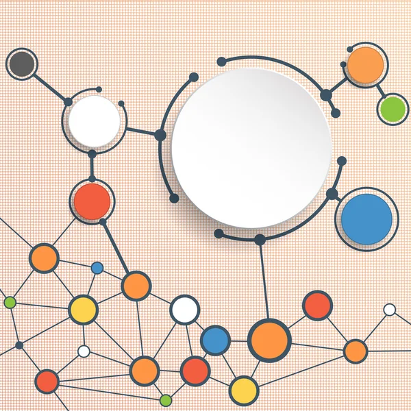 抽象的分子和通信技术，集成圈子与空白空间为您的设计 — 图库矢量图片