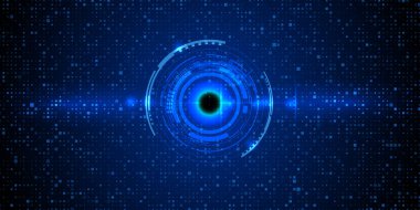 Soyut ızgara pikseli, nokta desenli arkaplan. Kare, geometrik mozaik, koyu mavi desenli vektör illüstrasyon elemanı. Dijital veri için grafiksel tasarım, Robot Yapay Zeka, teknoloji fütüristik arka grup