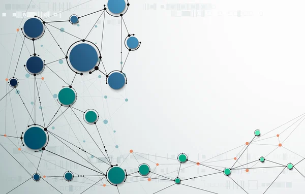 Abstracte molecuul structuur op licht grijze kleur achtergrond. Met ruimte voor uw inhoud, business, netwerk en web design — Stockvector