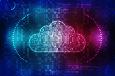 Bulut hesaplama, Bulut Hesaplama Konsepti, Bulut hesaplama teknolojisi internet kavramının 2d illüstrasyonu