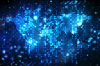 2d dünya haritası soyut arkaplan, Global İnternet İletişim Arkaplanı