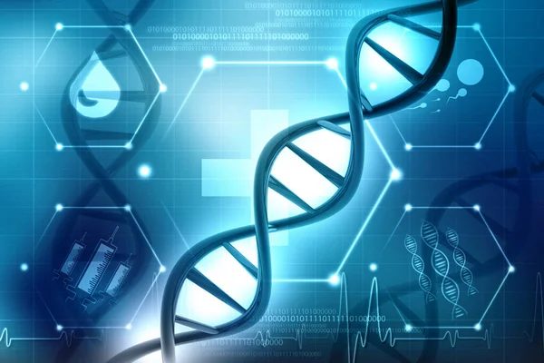 Weergave Van Dna Structuur Medische Technologie Achtergrond — Stockfoto