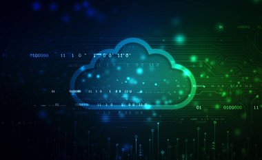 Bulut hesaplama, Bulut Hesaplama Konsepti, Veri tabanı teknolojisi internet kavramının 2d illüstrasyonu