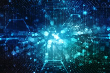 Dijital Soyut Teknoloji Arkaplanı, Fütürist Arkaplan, Siber Uzay Kavramı