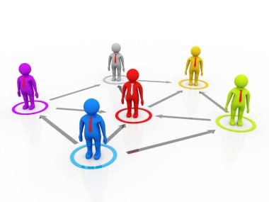 Business Network Concept Background, Social Networks ve etkileşim konsepti. Karışık medya, sosyal bağlantı ve ağ konsepti. 3d hazırlayıcı