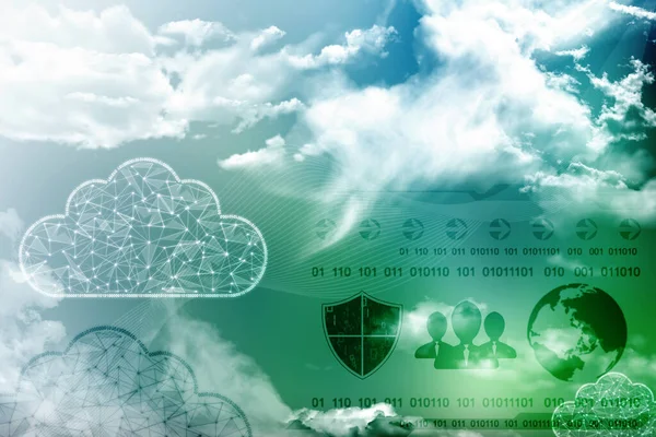 Ilustracja Chmury Obliczeniowej Cloud Computing Concept Cloud Computing Technologii Tło — Zdjęcie stockowe