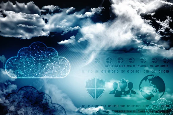 Ilustracja Chmury Obliczeniowej Cloud Computing Concept Cloud Computing Technologii Tło — Zdjęcie stockowe