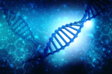 Tıbbi teknolojide DNA yapısı. 3d hazırlayıcı