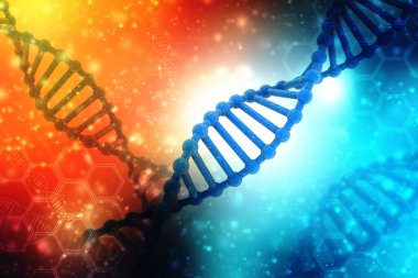 Tıbbi teknolojide DNA yapısı. 3d hazırlayıcı