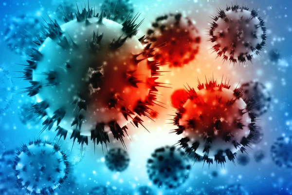 Rendering Células Bacterianas Del Virus Fondo Digital Médico Atención Médica —  Fotos de Stock