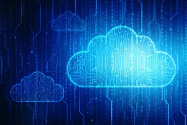 2d Bulut hesaplama, Bulut Hesaplama Konsepti, Bulut hesaplama teknolojisi internet konsepti arka plan, soyut teknoloji arka plan