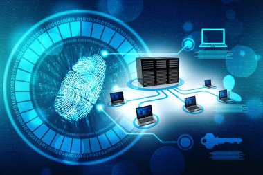 Bilgisayar ağı, Küresel İnternet bağlantısı kavramı. 3d oluşturma 