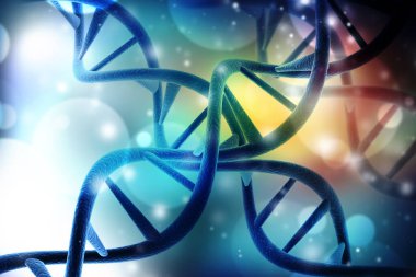 Tıbbi teknolojide DNA yapısı. 3d hazırlayıcı